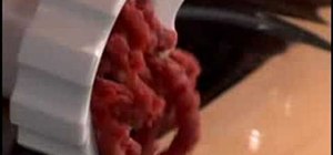 Grind meat with the meat grinder attachment on a mixer