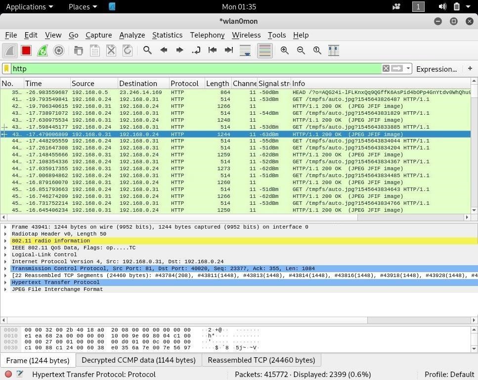 How to Intercept Images from a Security Camera Using Wireshark