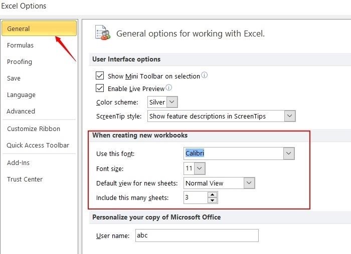 How to Change the Default Font in Excel 2010