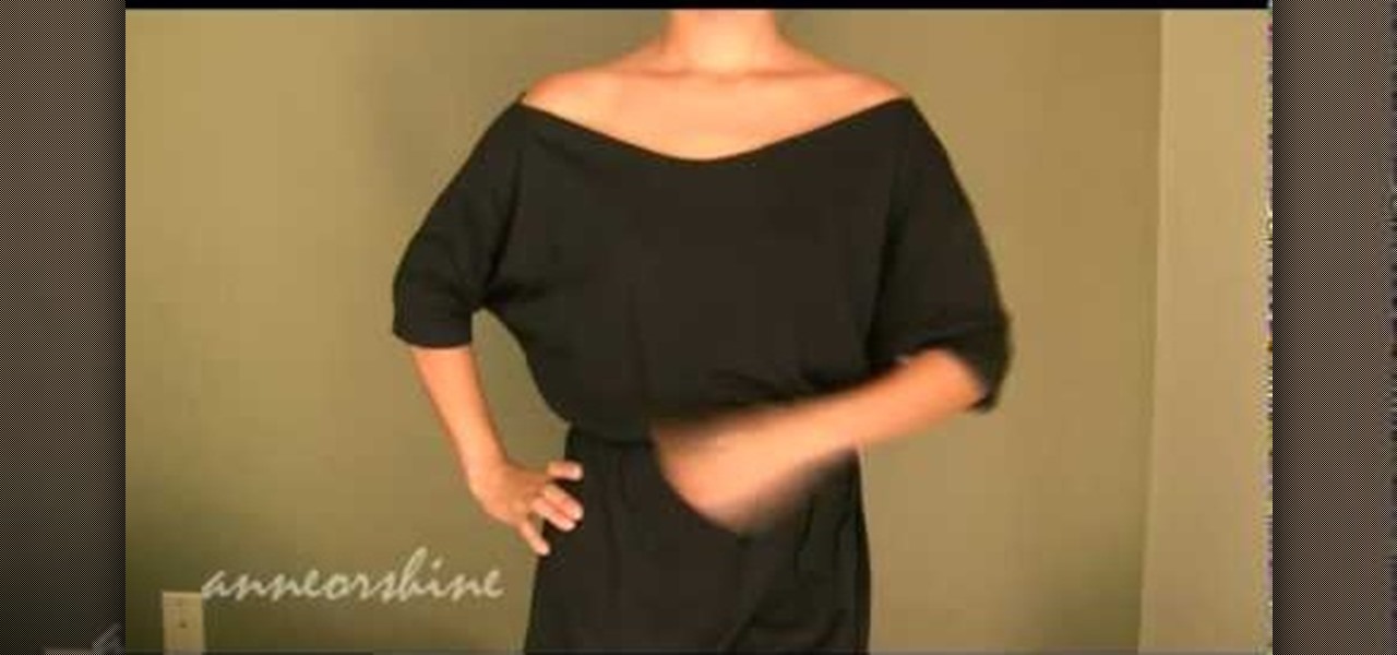 How to Create a black off the shoulder batwing top in less than five