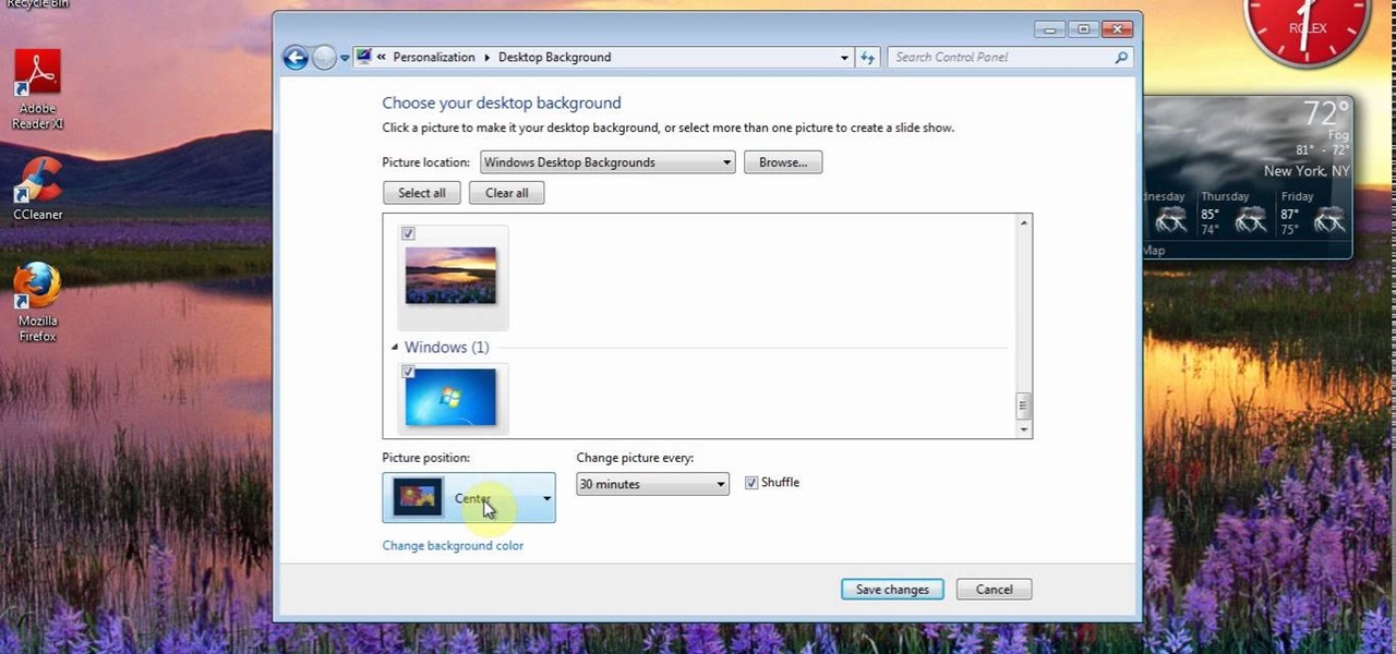 Customize Desktop Background in Windows 7