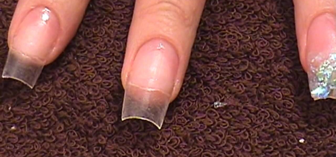 How to Create clear tips with white flakes acrylic nails « Nails & Manicure  :: WonderHowTo