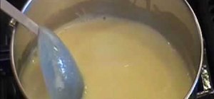 Make Indian hot yogurt soup (Gujarati kadhi)