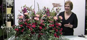 Make a windowbox arrangement with silk flowers