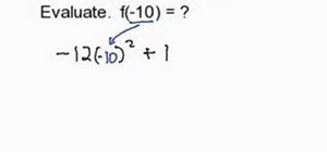 Evaluate functions by substituting in the variable to the input given