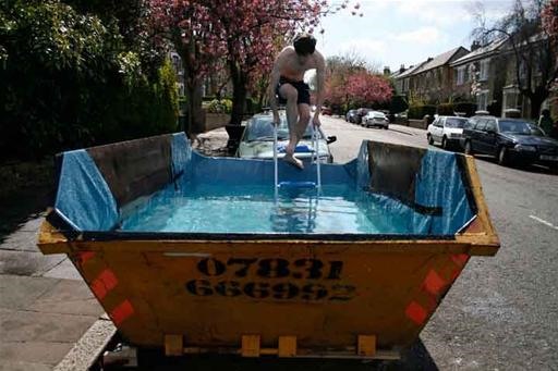 Transform Dirty Dumpster Into a Swimming Pool