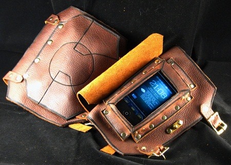 Hands-Free Steampunk Cell Phone Bracer