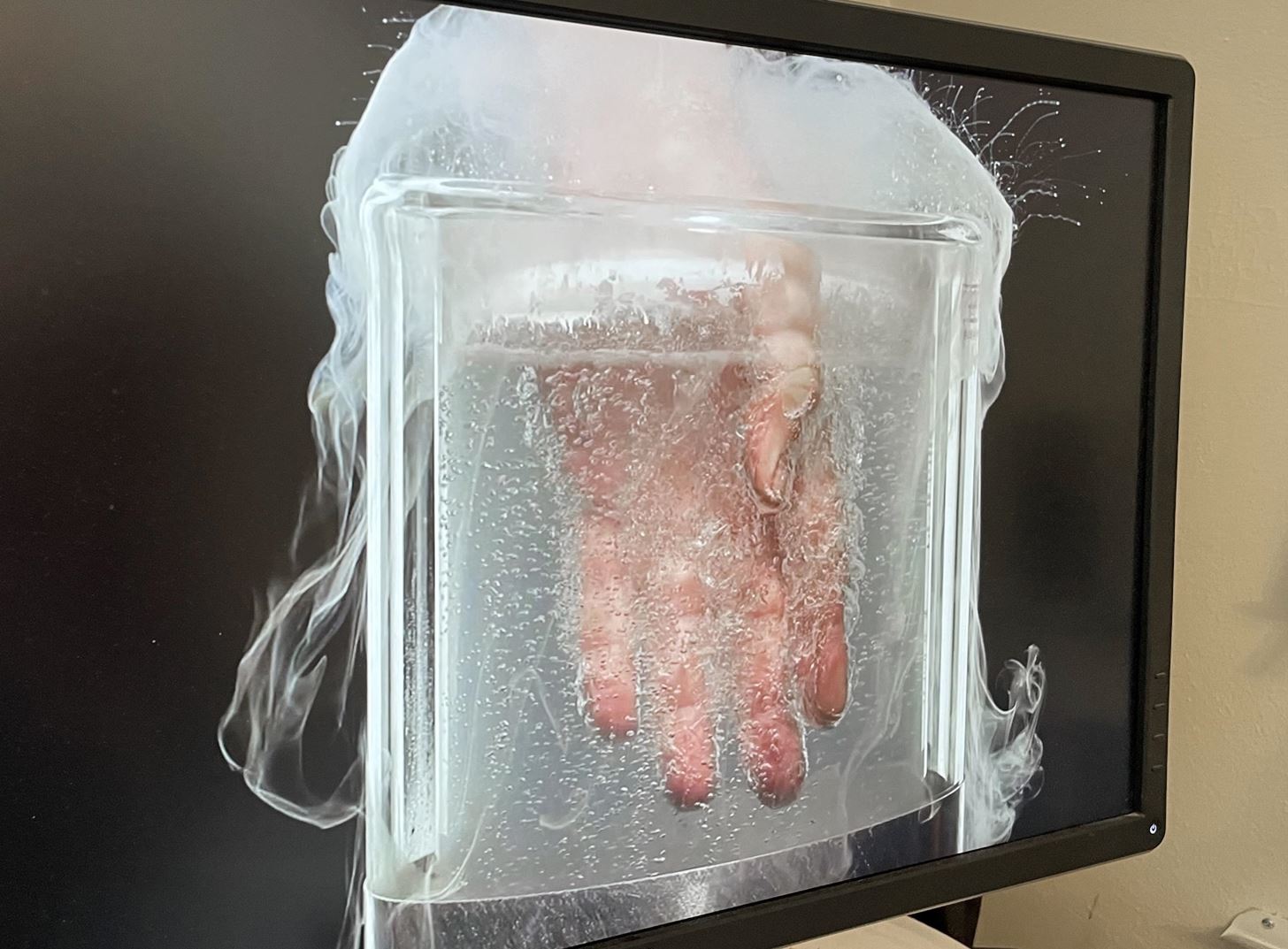 Hand Fully Submerged in Liquid Nitrogen (OUCH... Right?)