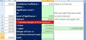 Build confidence intervals given the sigma in MS Excel