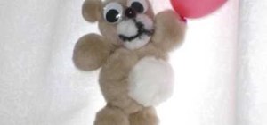 Craft a pom-pom teddy bear with your kids