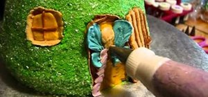 Decorate a beautiful fairytale mushroom house cake