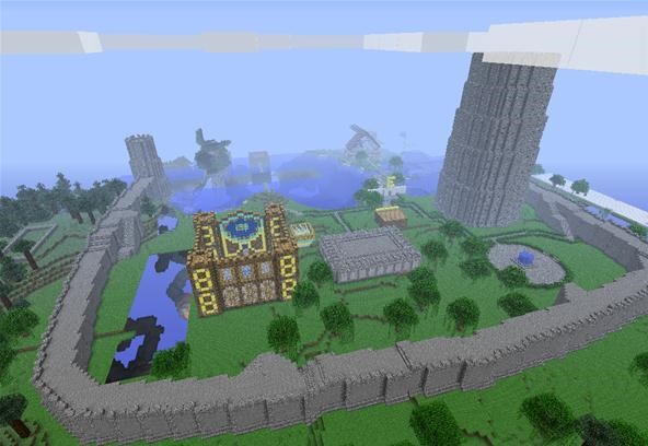 User Andrewed built a beautiful wall around spawn.