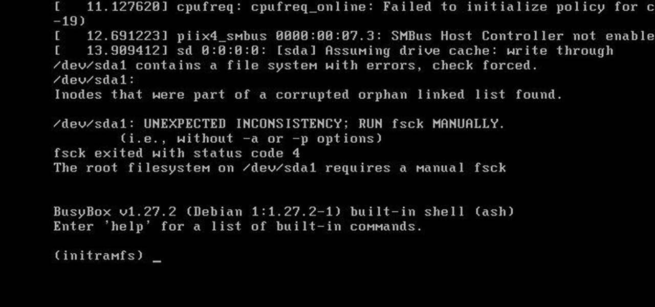 Ubuntu initramfs ошибка. Initramfs not found. Dev/sda1 что это. Fsck.