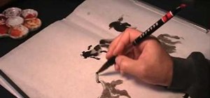 Paint goldfish in freestyle Chinese painting