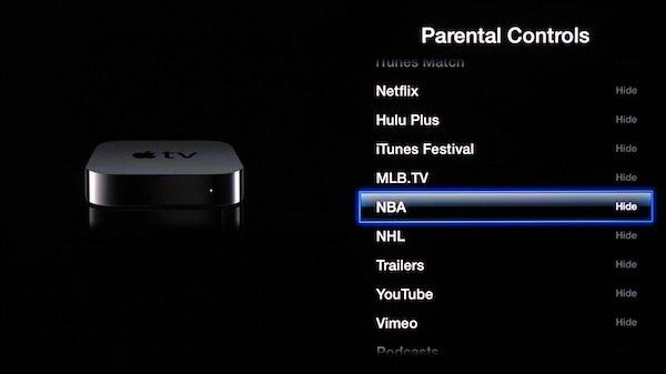 Apple TV parental Control